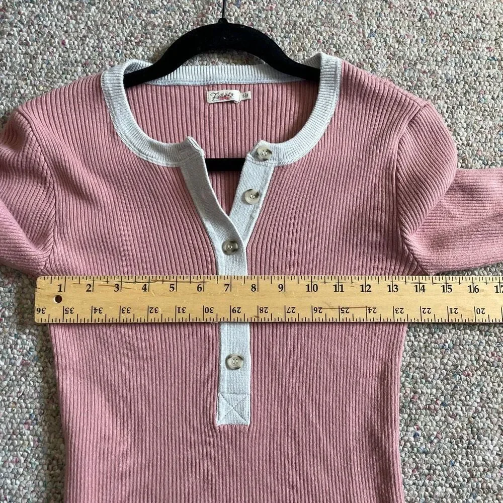 Faherty Cotton Cashmere Henley Sweater - Picture 6 of 7